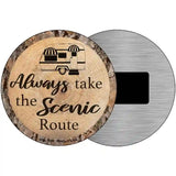 Scenic Route Novelty Metal Circular Sign 3.5" (CM)