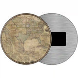 United States Map Novelty Metal Circle Sign 3.5" (CM)