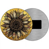 Western Sunflower Novelty Metal Circle Sign 3.5" (CM)