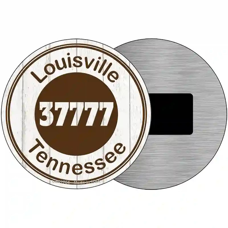 Louisville TN 37777 Brown Novelty Metal Circle Sign 3.5" (CM)