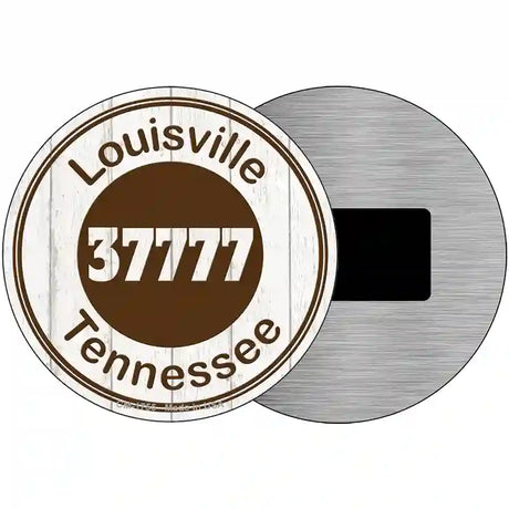 Louisville TN 37777 Brown Novelty Metal Circle Sign 3.5" (CM)
