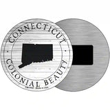 Connecticut Colonial Beauty Novelty Metal Circle Sign C-1797 3.5" (CM)