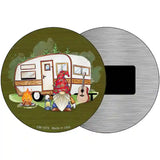 Camping Gnome Novelty Metal Circle Sign 3.5" (CM)