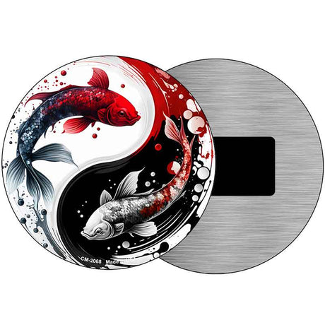 Koi Fish Yin-Yang Novelty Metal Circular Magnet CM-2068