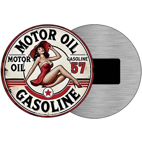 Motor Oil Gasoline Novelty Metal Circular Sign C-2095