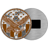 Eagle with American Flag Novelty Metal Circular Sign C-2098