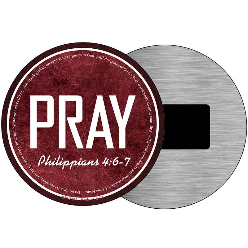 Pray Bible Verse Novelty Metal Circular Sign C-2111