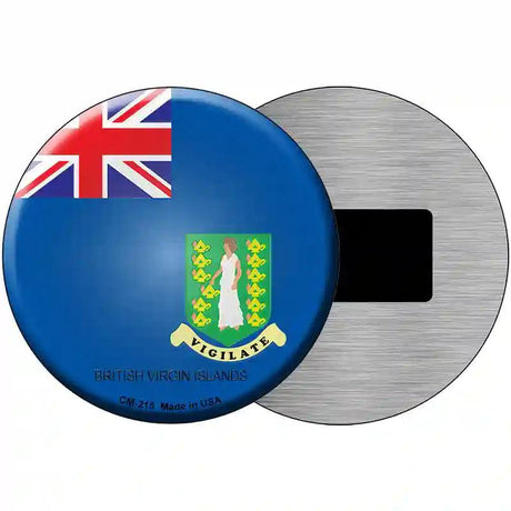 British Virgin Islands Country Novelty Metal Circular Sign 3.5" (CM)