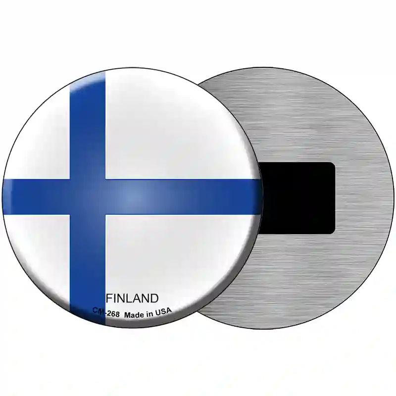 Finland Country Novelty Metal Circular Sign 3.5" (CM)