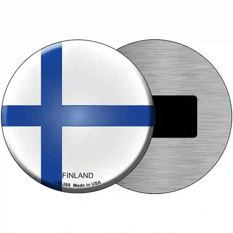 Finland Country Novelty Metal Circular Sign 3.5" (CM)