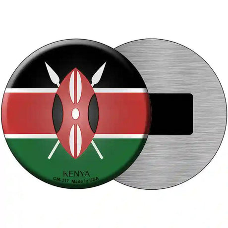Kenya Country Novelty Metal Circular Sign 3.5" (CM)