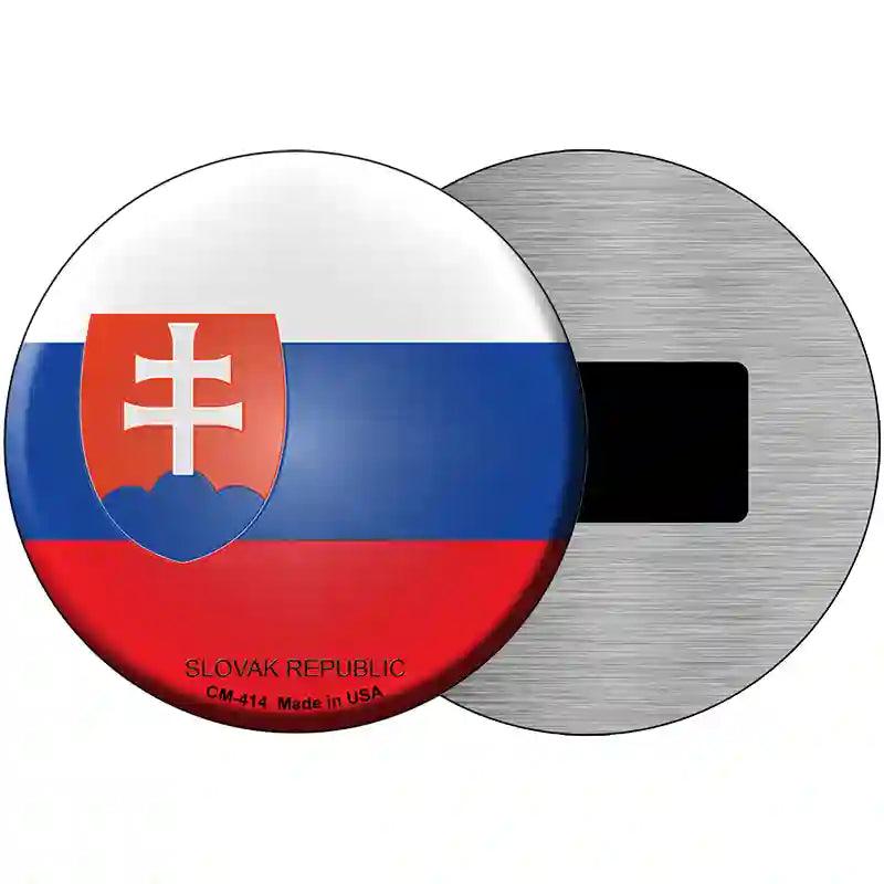 Slovak Republic Country Novelty Metal Circular Sign 3.5" (CM)