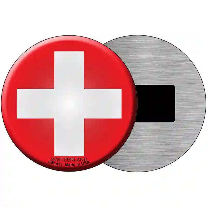 Switzerland Country Novelty Metal Circular Sign 3.5" (CM)