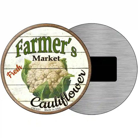Farmers Market Cauliflower Novelty Metal Circular Sign 3.5" (CM)