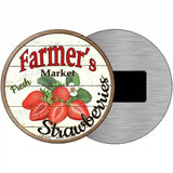 Farmers Market Strawberries Novelty Metal Circular Sign 3.5" (CM)