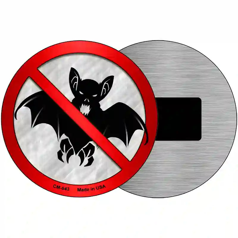 No Bats Novelty Metal Circular Sign 3.5" (CM)