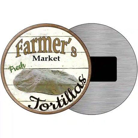 Farmers Market Tortillas Novelty Metal Circular Sign 3.5" (CM)