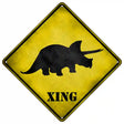 Triceratops Xing Novelty Metal Crossing Sign 16.5" (CX)