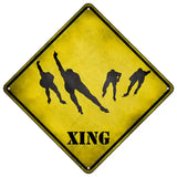 Speed Skating Group Xing Novelty Metal Crossing Sign 16.5" (CX)