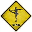 Twirling Figure Skater Xing Novelty Metal Crossing Sign 16.5" (CX)
