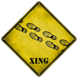 Footprints Xing Novelty Metal Crossing Sign 16.5" (CX)