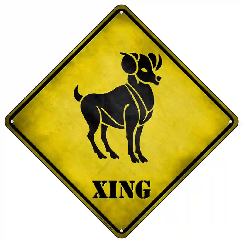 Aries Zodiac Animal Xing Novelty Metal Crossing Sign 16.5" (CX)