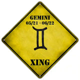 Gemini Zodiac Symbol Xing Novelty Metal Crossing Sign 16.5" (CX)