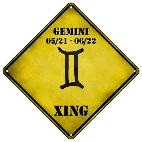 Gemini Zodiac Symbol Xing Novelty Metal Crossing Sign 16.5" (CX)