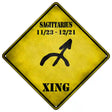 Sagittarius Zodiac Symbol Xing Novelty Metal Crossing Sign 16.5" (CX)