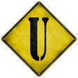 Letter U Xing Novelty Metal Crossing Sign 16.5" (CX)