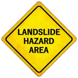 Landslide Hazard Area Novelty Metal Crossing Sign 16.5" (CX)