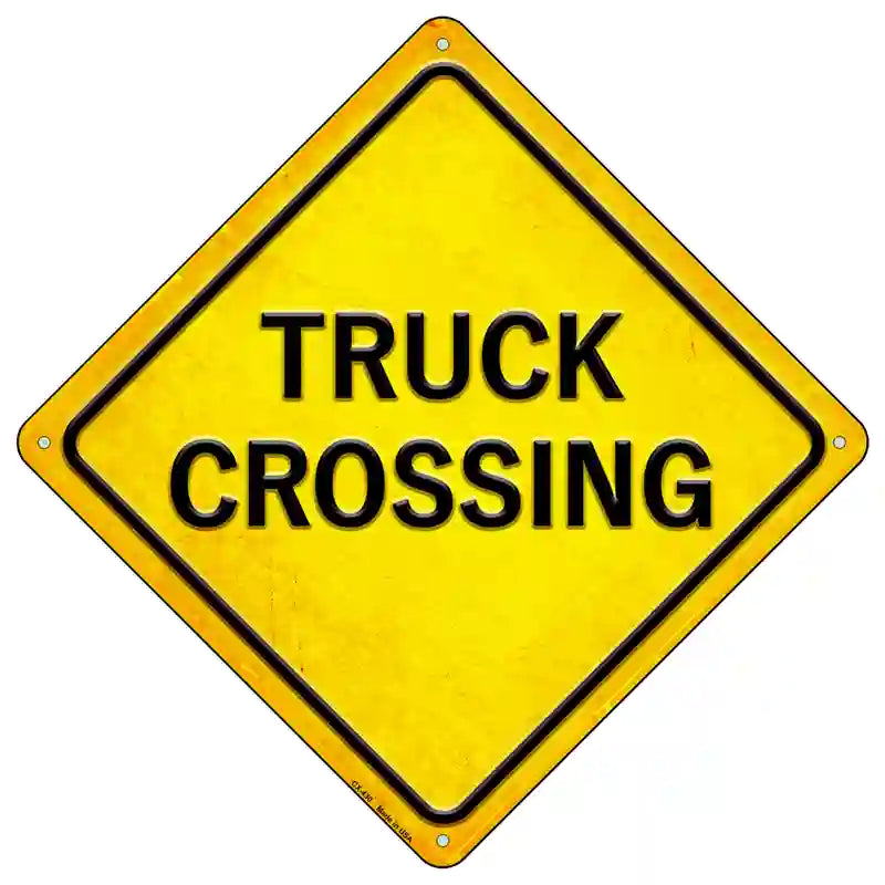 Truck Crossing Novelty Metal Crossing Sign 16.5" (CX)