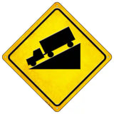 Steep Grade Novelty Metal Crossing Sign 16.5" (CX)