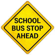 School Bus Stop Ahead Novelty Metal Crossing Sign 16.5" (CX)