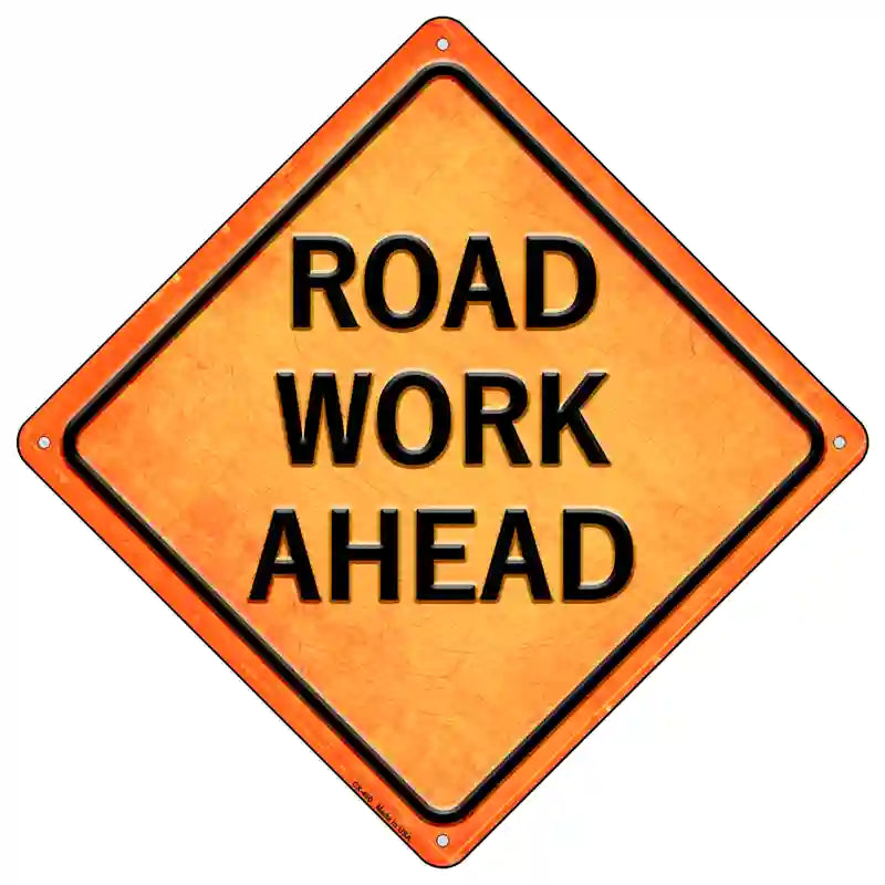 Road Work Ahead Novelty Metal Crossing Sign 16.5" (CX)