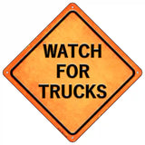 Watch For Trucks Novelty Metal Crossing Sign 16.5" (CX)