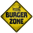 Burger Zone Novelty Metal Crossing Sign 16.5" (CX)