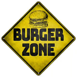 Burger Zone Novelty Metal Crossing Sign 16.5" (CX)