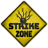 Strike Bowling Zone Novelty Metal Crossing Sign 16.5" (CX)
