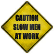 Slow Men At Work Novelty Metal Crossing Sign 16.5" (CX)