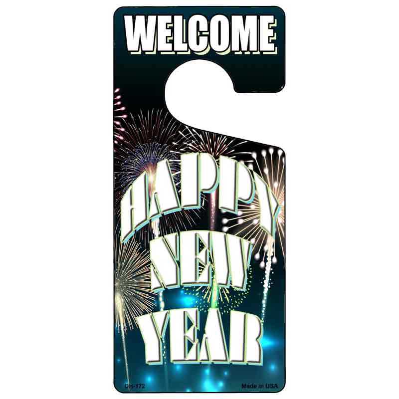 Happy New Year Novelty Metal Door Hanger DH-172