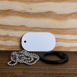 White Dye Sublimation 2" x 1" Metal Novelty Dog Tag Necklace DT-000