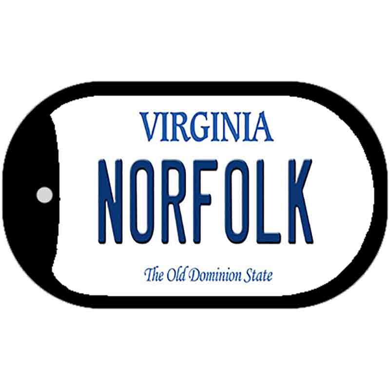 Norfolk Virginia Novelty Metal Dog Tag Necklace DT-10106 2" x 1" Dog Tag (DT)