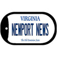 Newport News Virginia Novelty Metal Dog Tag Necklace DT-10110 2" x 1" Dog Tag (DT)