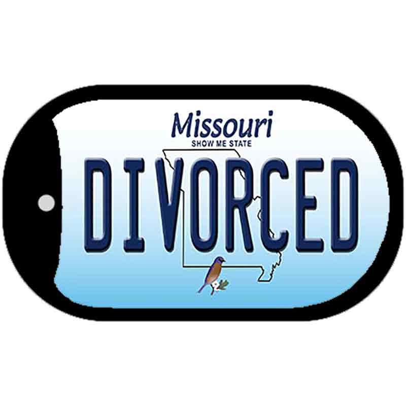 Divorced Missouri Novelty Metal Dog Tag Necklace DT-10278 2" x 1" Dog Tag (DT)