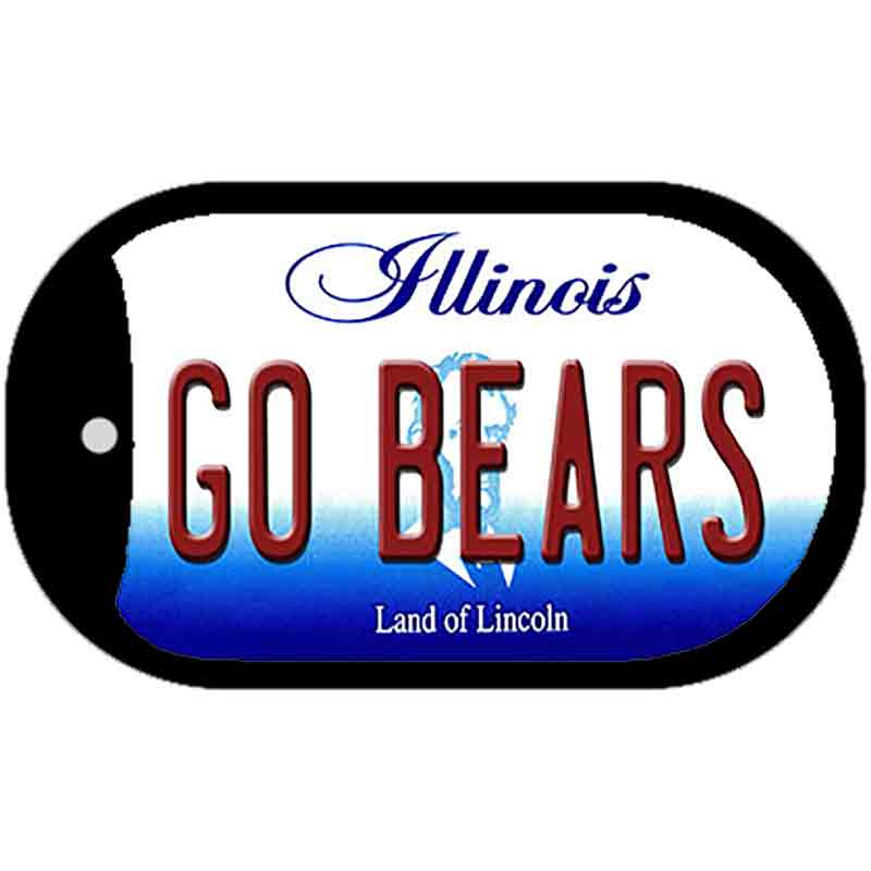 Go Bears Illinois Novelty Metal Dog Tag Necklace DT-10292