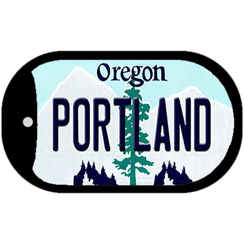 Portland Oregon Novelty Metal Dog Tag Necklace DT-10343 2" x 1" Dog Tag (DT)
