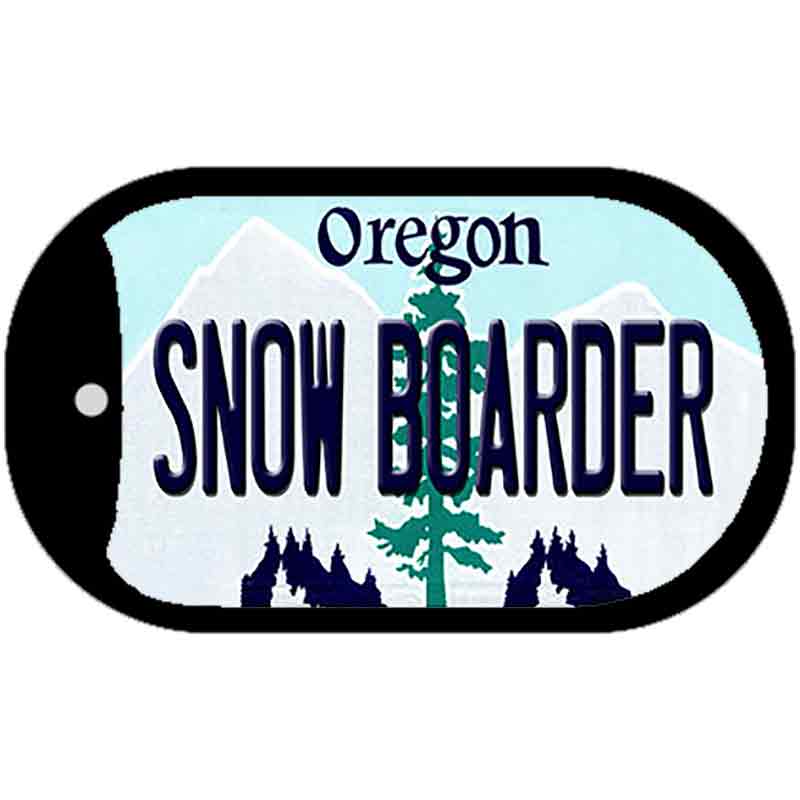 Snow Boarder Oregon Novelty Metal Dog Tag Necklace DT-10365 2" x 1" Dog Tag (DT)