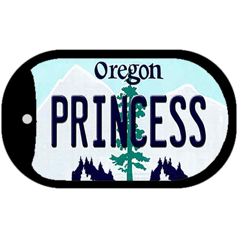 Princess Oregon Novelty Metal Dog Tag Necklace DT-10374 2" x 1" Dog Tag (DT)