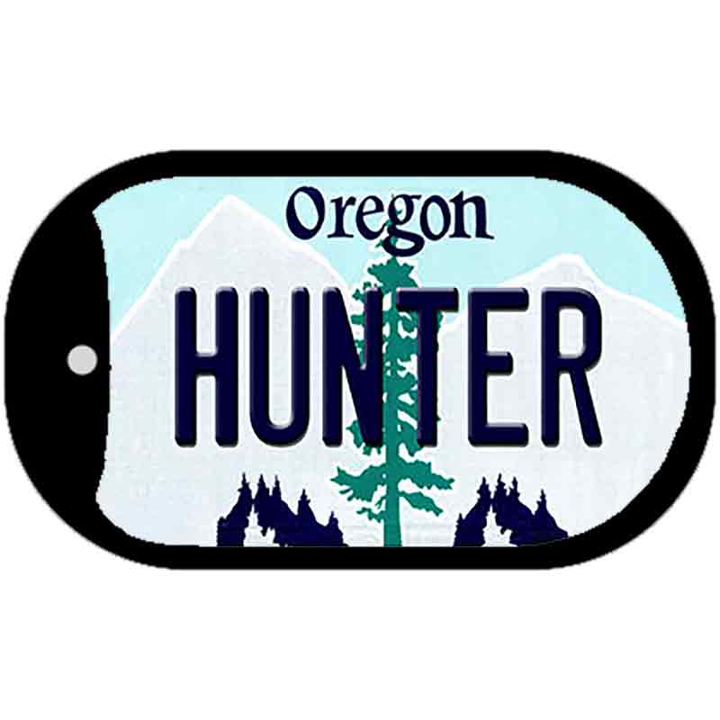 Hunter Oregon Novelty Metal Dog Tag Necklace DT-10378 2" x 1" Dog Tag (DT)